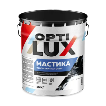 OPTILUX Мастика Битумно-изоляционная МБИ 16кг (ИжСинтез)