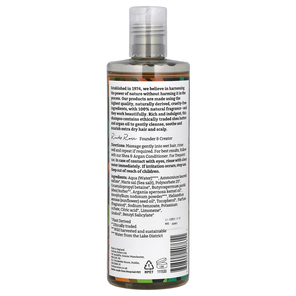 Faith in Nature, Шампунь для сухих / очень сухих волос, ши и аргана, 400 мл (13,5 жидк. унц.)