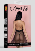 Эротический прозрачный бэби-долл с кружевным верхом (Размер: L-XL) (Цвет: черный)