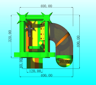 Надувной коммерческий батут Тропический лес 4х4х2,5 м