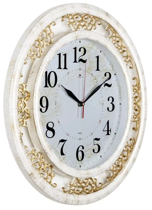Часы настенные 4545-004 круг d=45 см, корпус белый с золотом "Классика" "Рубин"