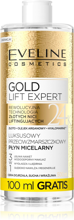 Eveline Cosmetics Gold Lift Expert - очищающая мицеллярная жидкость для зрелой кожи /   500  ml  / GTIN 5901761970128