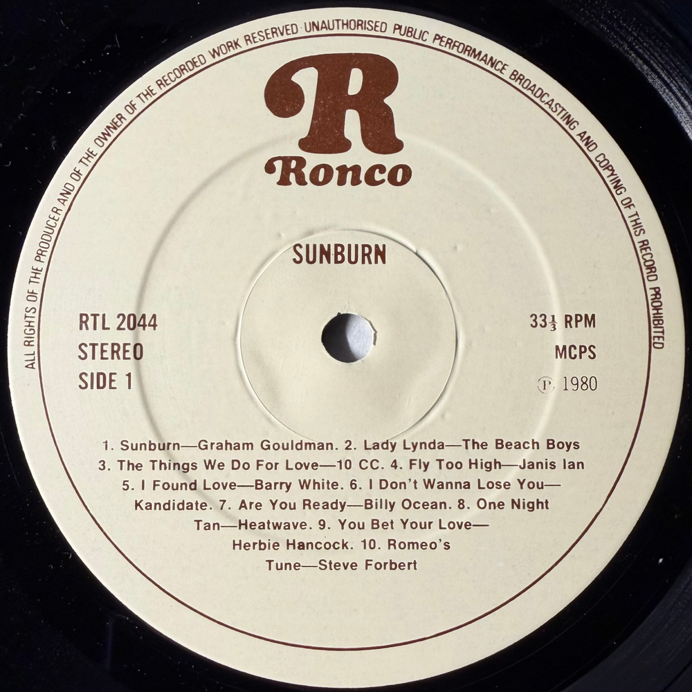 Sunburn - 22 'Blazing' Disco Hits Including The Original Soundtrack (Англия 1980г.)