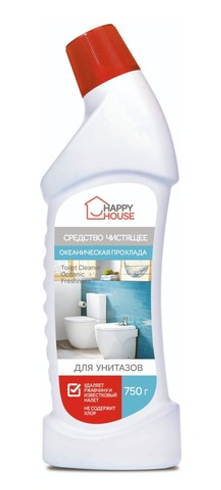 Средство чистящее для унитазов "Happy House" Океаническая прохлада 750г. Romax