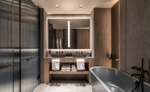 Излив для ванны Gessi 316, настенный, цвет Black Metal Brushed PVD