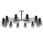 Светильник на штанге 12x40Вт, E14, металл/стекло, черный/хром