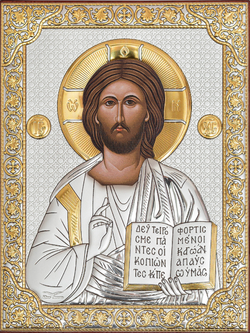 Спаситель, икона прямоугольная без рамки, красное дерево 175х225