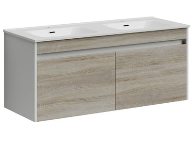 Тумба подвесная SANCOS Smart 1190х450х500, 4 ящика оснащенными доводчиками, дуб бардолино/белый  , арт. SM120-2E