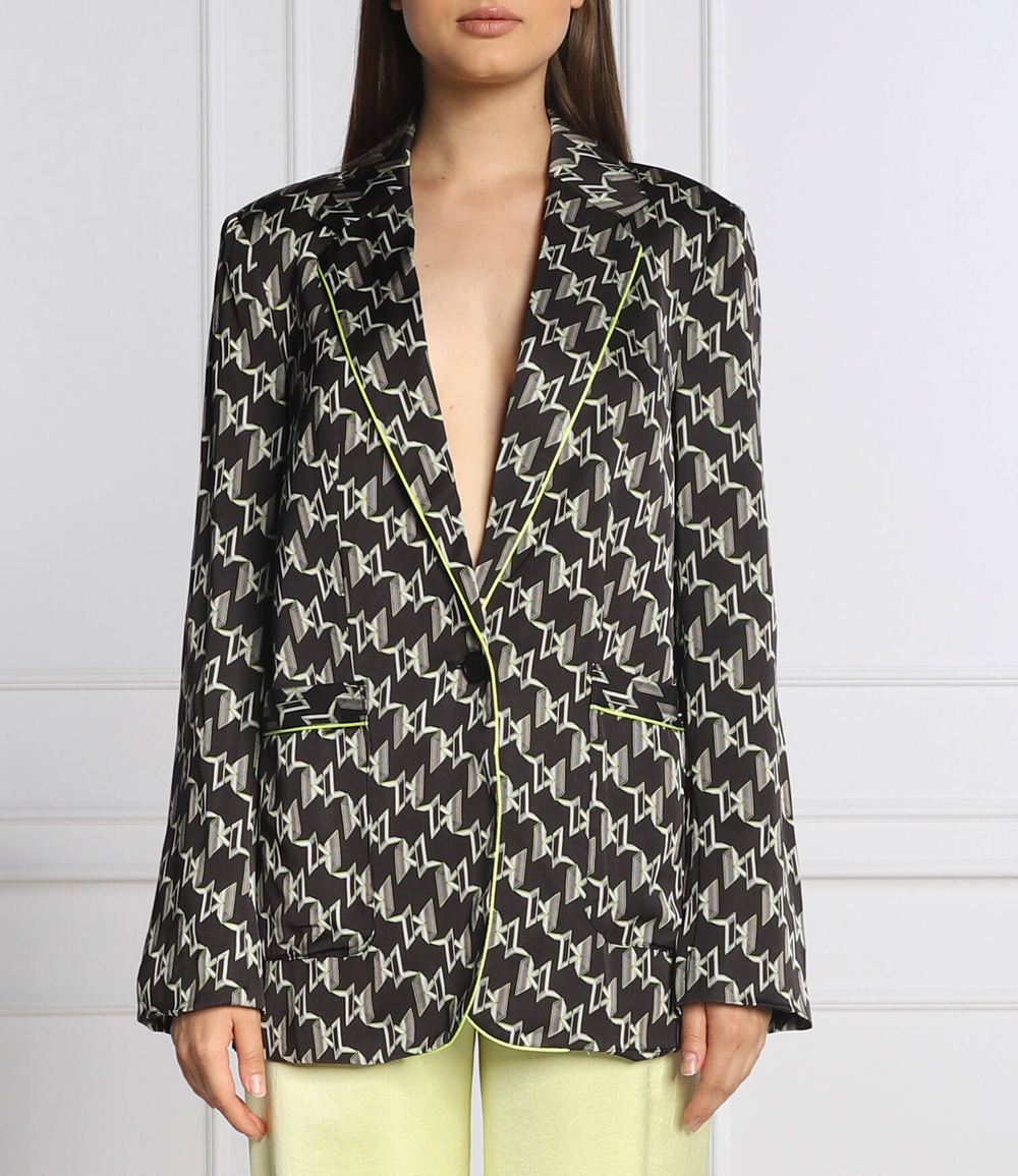 сатиновый пиджак monogram Karl Lagerfeld - черный(225W1406)