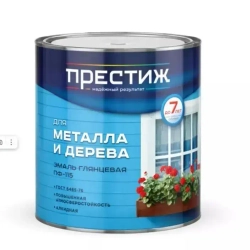 Эмаль для металла и дерева ПРЕСТИЖ ПФ-115, глянцевая, белая, 1,9кг