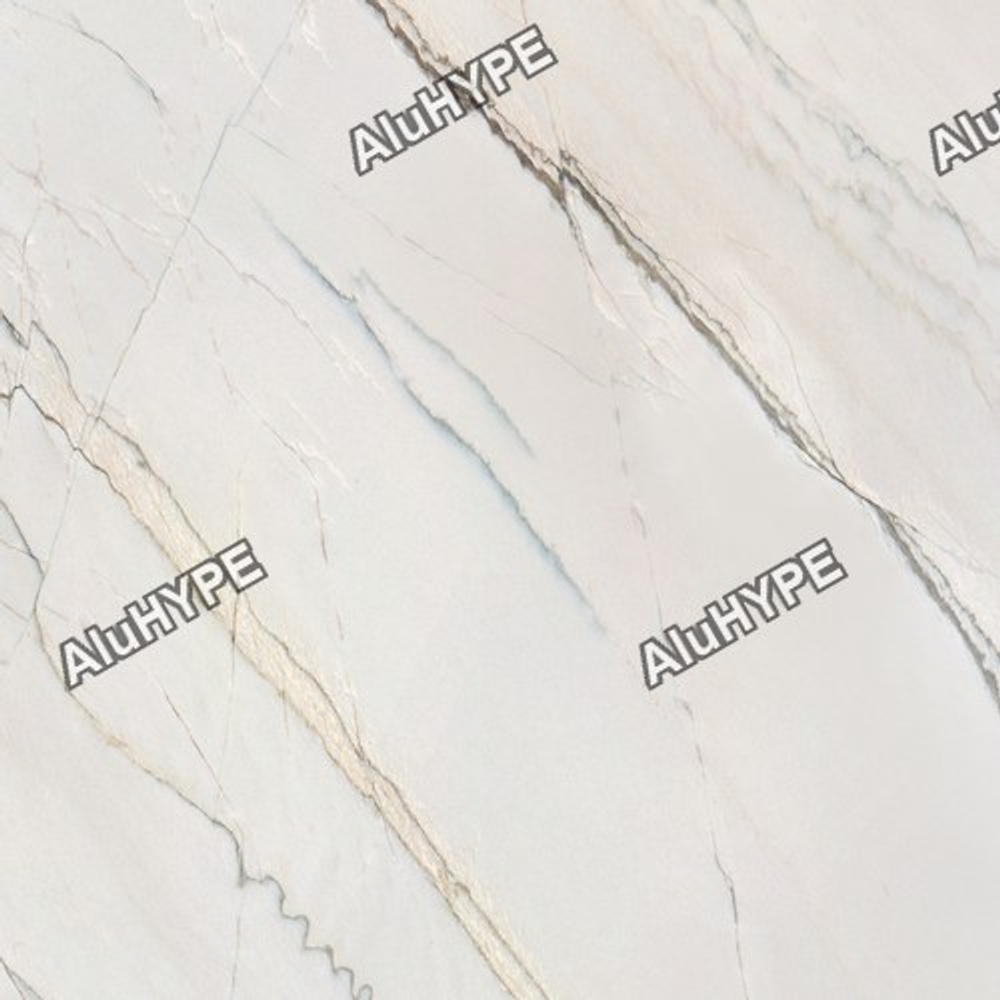 Алюминиевая композитная фасадная панель PlastCover 4/0,4 FR 1500×4000, цвет 1295 Мрамор Бьянко AluHype