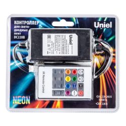 ULC-N22-RGB NEON BLACK Контроллер для управления светодиодными ULS-N22 RGB NEON лентами 220В. с пультом ДУ. Цвет чёрный. TM Uniel