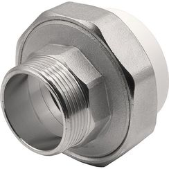 Муфта THERMOLIGHT комбинированная разъемная PP-R НР 50х1 1/2 белый (4/36)