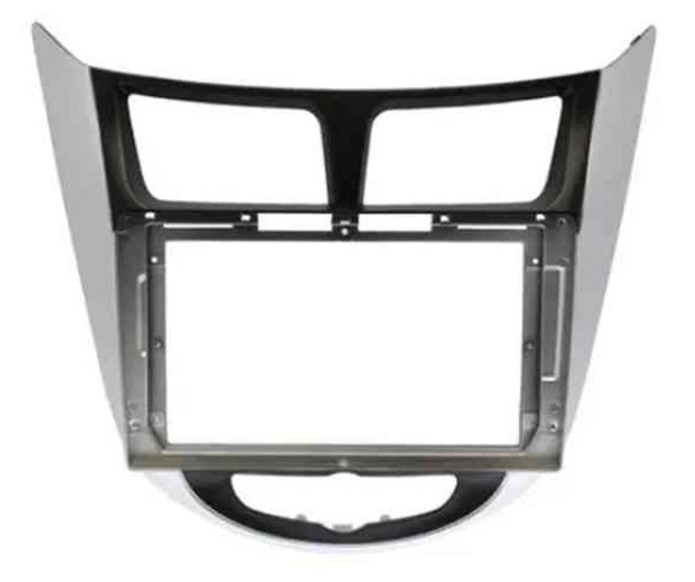 Магнитола для Hyundai Solaris 1 2010-2016 (рамка серебристо-черная) - Parafar PF067T2RN2K на Android 13, QLED+2K, ТОП процессор, 4Гб+32Гб, CarPlay, 4G SIM-слот