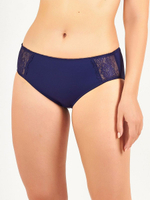 Классические трусики-слипы с кружевом по бокам (Размер: 50) (Цвет: темно-синий)