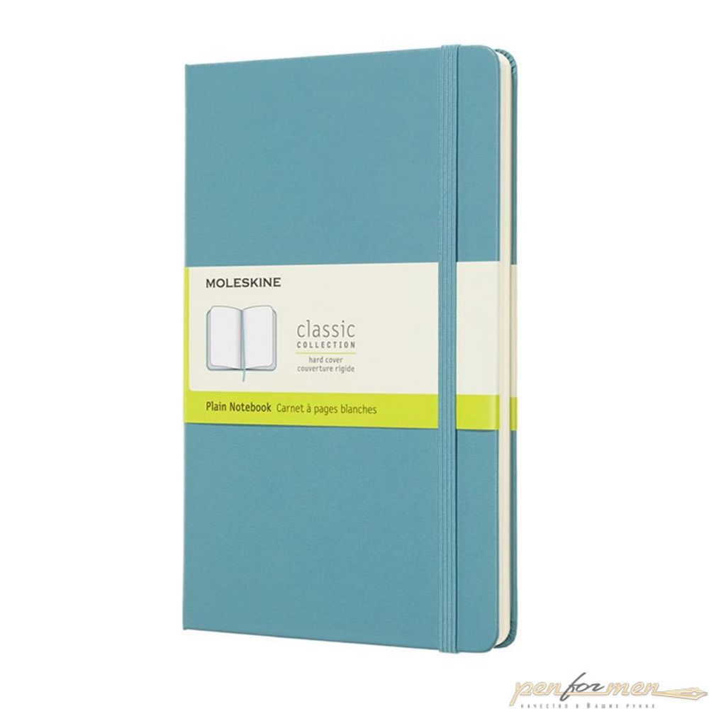 Блокнот Moleskine Classic Large нелинованный твердая обложка голубой (QP062B35)