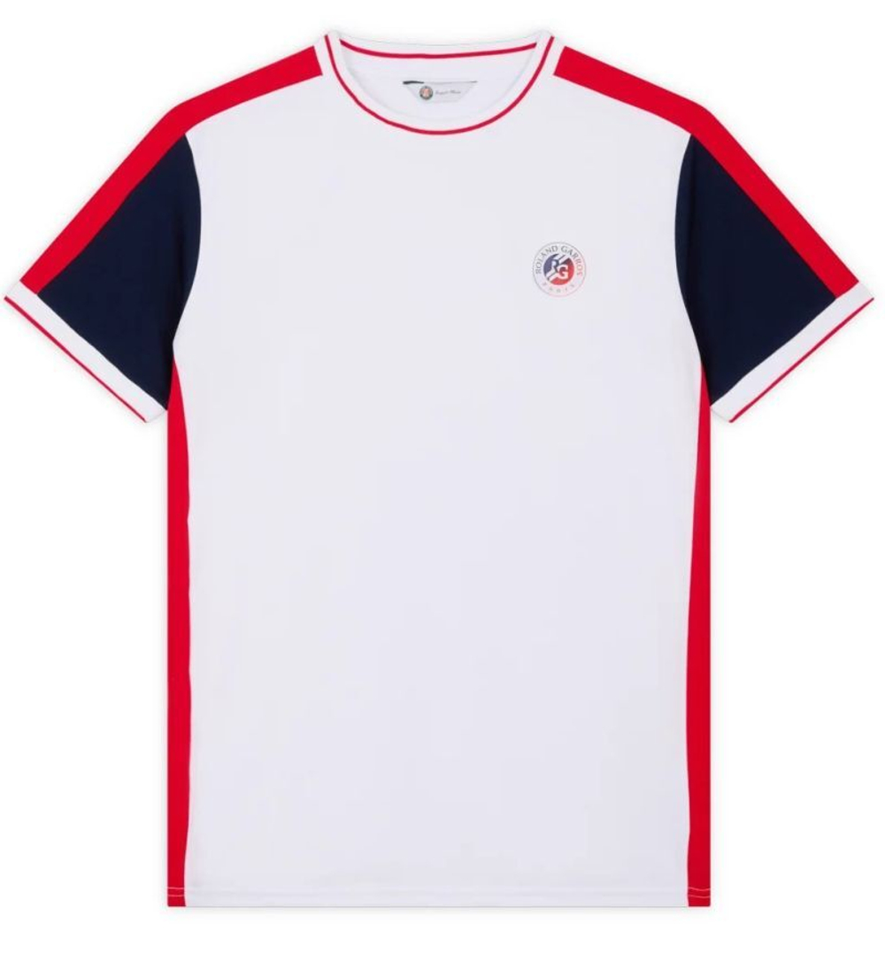 Мужская теннисная футболка Roland Garros Tricolore - белый