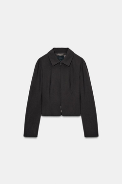 ZARA КУРТКА В ПОЛОСКУ С МОЛНИЯМИ, КОРИЧНЕВЫЙ