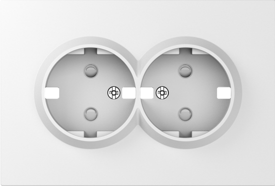 Накладка для розетки 2-й с заземлением,  со шторками 16A 250 В~,  матовый белый,  серия A07