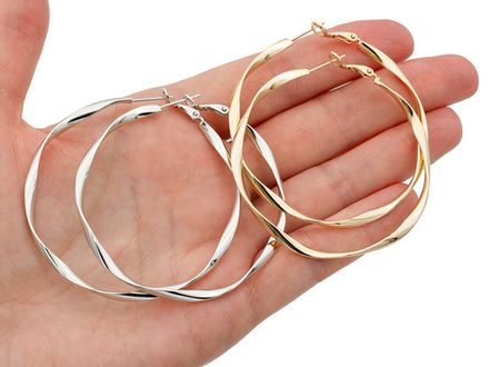 Серьги-Кольца "Витые" 55мм