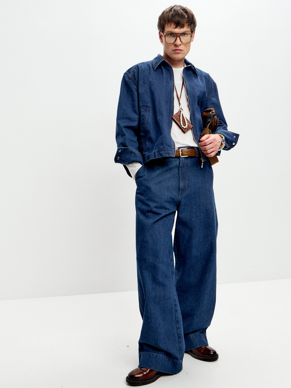 Джинсы унисекс из синего денима