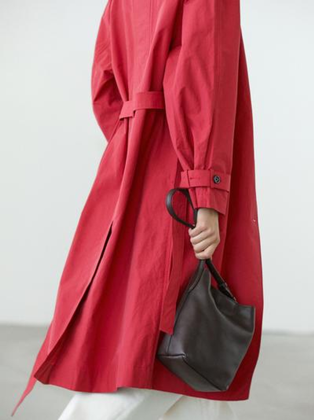 Massimo Dutti Тренч из технологичного хлопка, красный