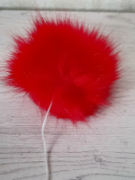 Помпон из искусственного меха, цвет: Ярко красный