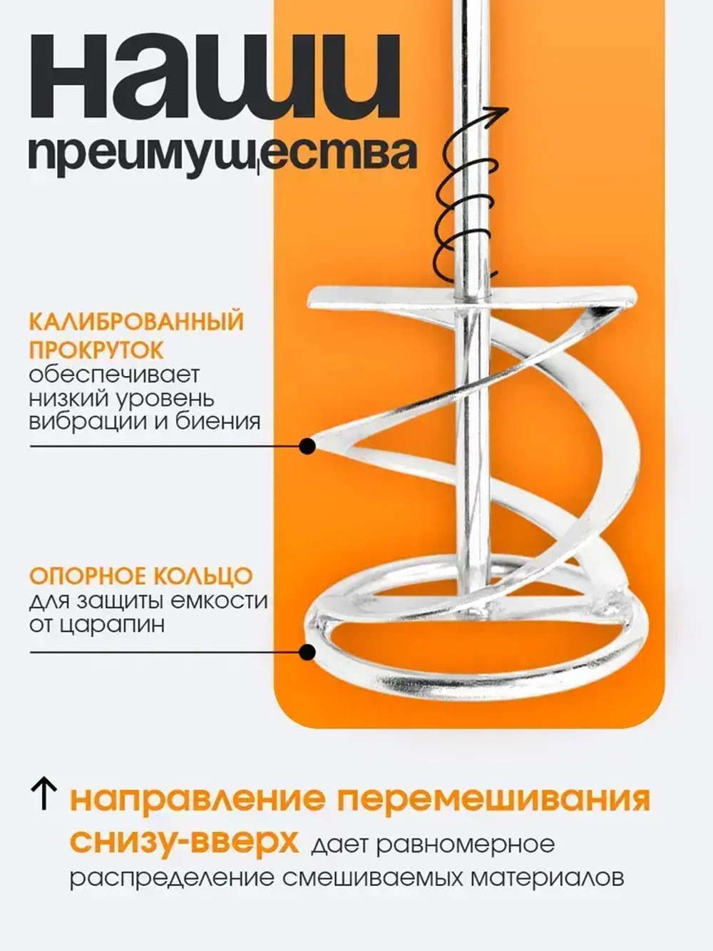 Миксер строительный насадка для шуруповерта / дрели 80х400 Для перемешивания смесей и красок