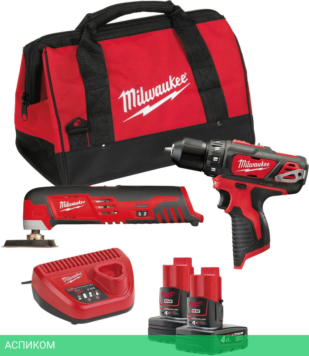 Набор электроинструментов Milwaukee М12 ВPP2D-402В (4933441250)