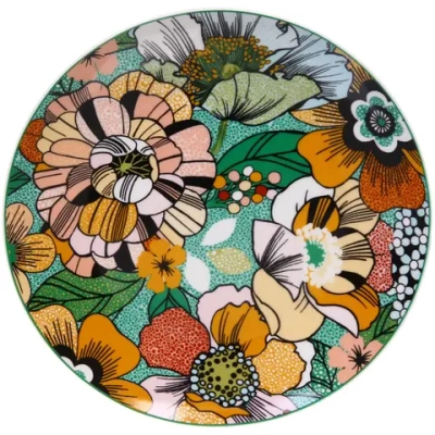 Тарелка керамическая в наборе 2шт «Цветочная радуга» 20,5см