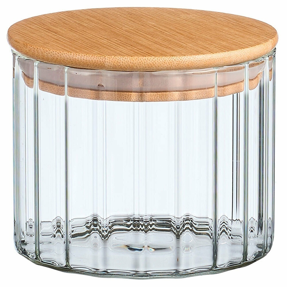 Банка для сыпучих продуктов 540мл "Vertical" с бамбуковой крышкой