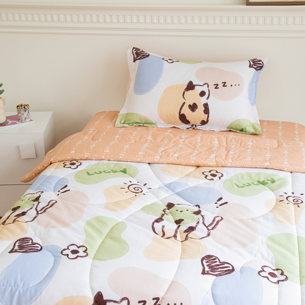 Комплект постельного белья Сатин с Одеялом Young 100% хлопок на резинке OBKR016