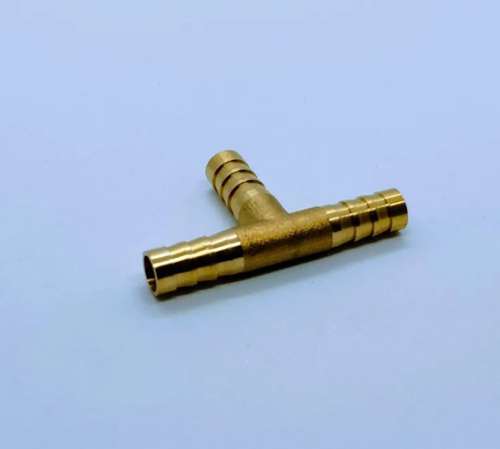 Соединитель для шлангов Т-образный (тройник) 6 мм латунный 2 ШТУКИ