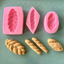 Молды силиконовые для творчества "Набор: Батон, Багет, Хала" / Форма для отливок из мыла, воска, гипса, эпоксидной смолы