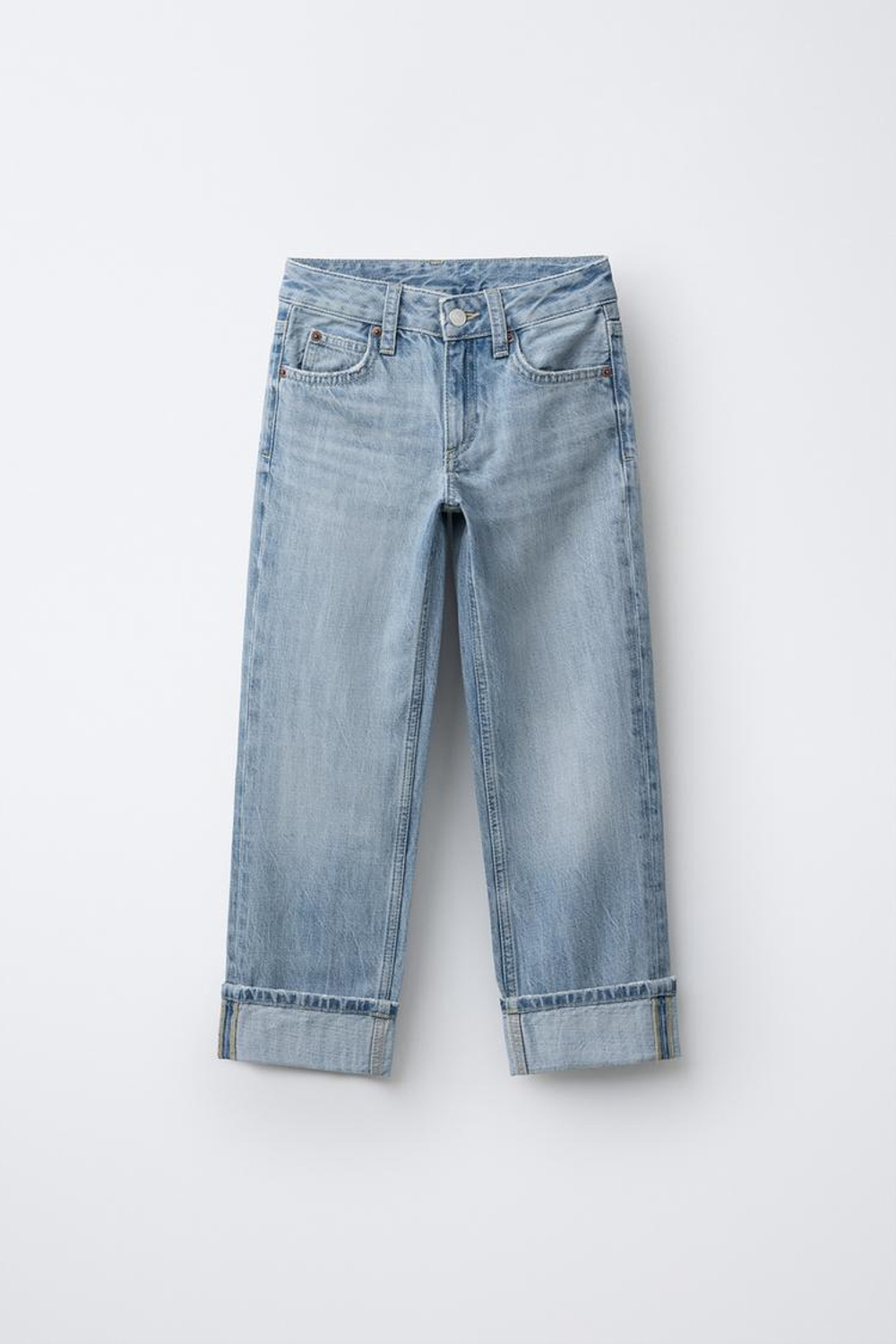 ZARA ДЖИНСЫ STRAIGHT, ГОЛУБОЙ