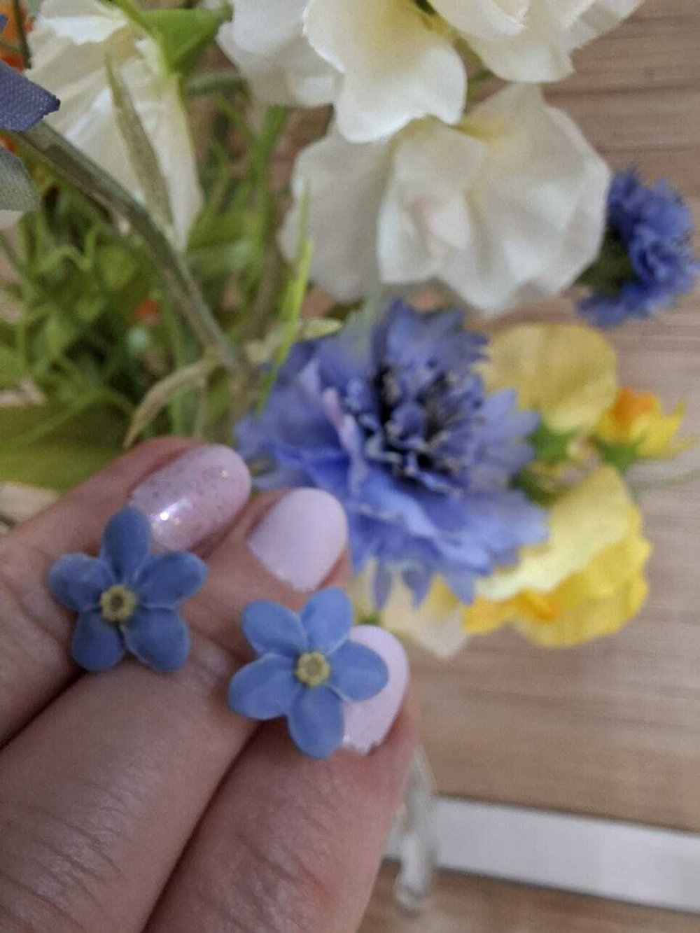 Серьги-пуссеты Ромашки