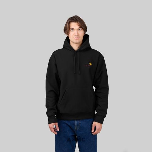 Толстовка мужская Carhartt WIP Hooded American Script артикул:I028279_black - купить в магазине Дайс