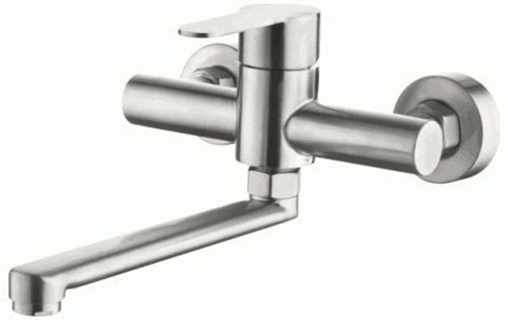 смеситель кухня LEDEME настенный, длинный излив L25FA, нерж. L74603