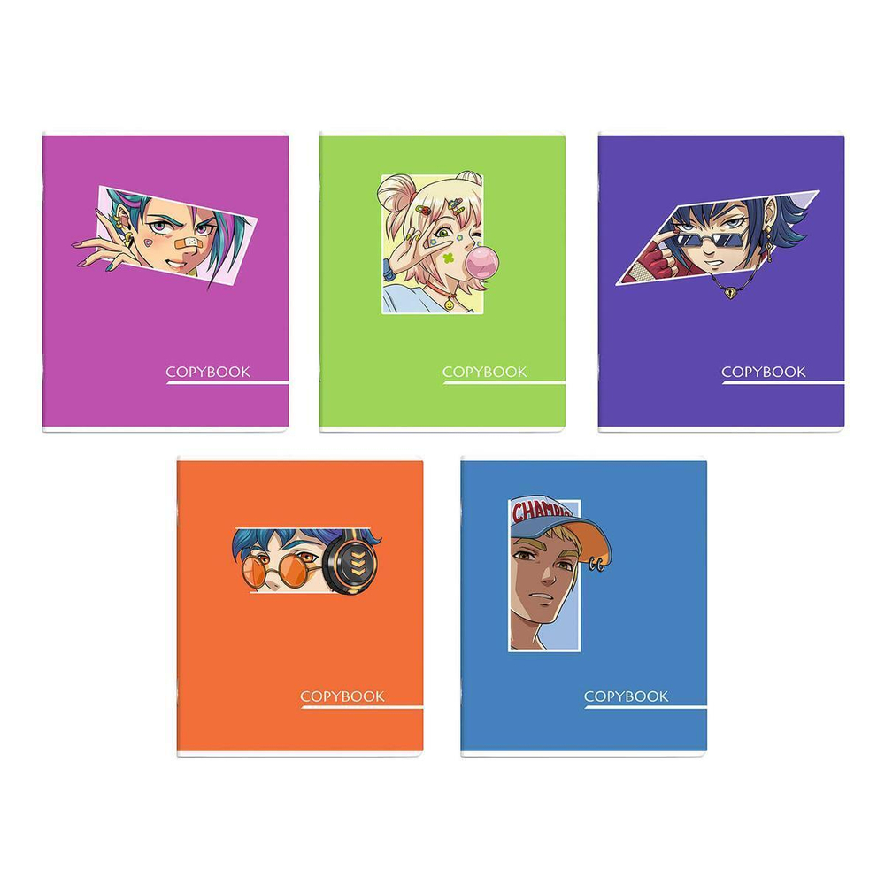 Тетрадь А5 48л. клетка "Аниме герои" (Феникс+)