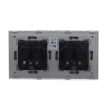 Розетка 16А 250V 2 пост рамка закаленное стекло встраиваемая розетка с заземлением