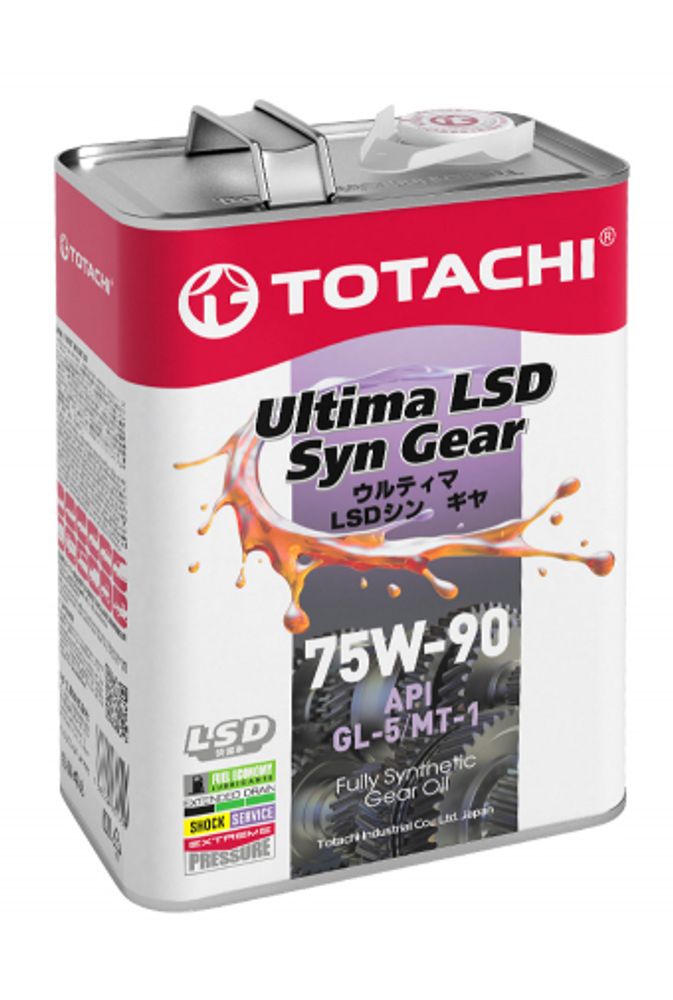 Масло синтетическое трансмиссионное TOTACHI Ultima LSD Syn-Gear 75W-90 GL-5 4л