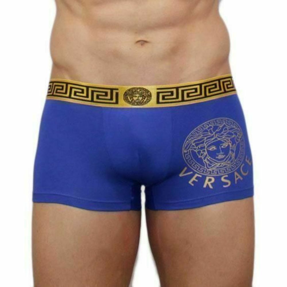 Мужские трусы боксеры синие Versace Blue