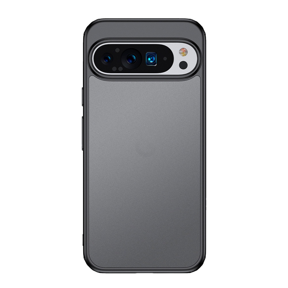 Чехол для Google Pixel 9 Pro XL черный с прозрачной матовой задней панелью WLONS