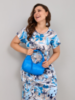 Платье П-026/индигоцветы-точки
