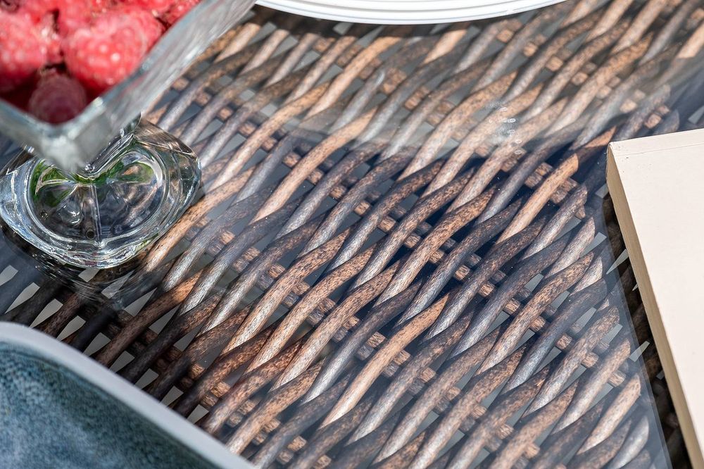 "Базелла" обеденная группа из искусственного ротанга, цвет коричневый