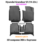 Автомобильные коврики ЭВА с бортами для Hyundai Grandeur VI (19-23г.) рестайлинг