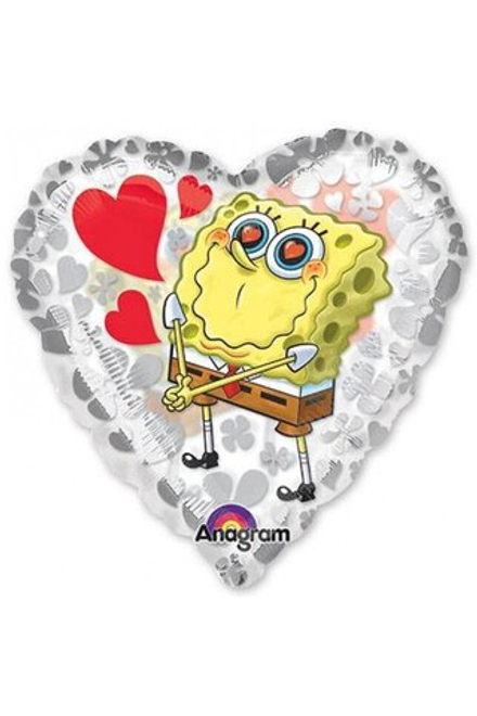 А 18" КРИСТАЛЛ Губка Боб и сердца S60