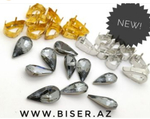 evoli 4322 Teardrop Fancy Stone - Black Diamond
