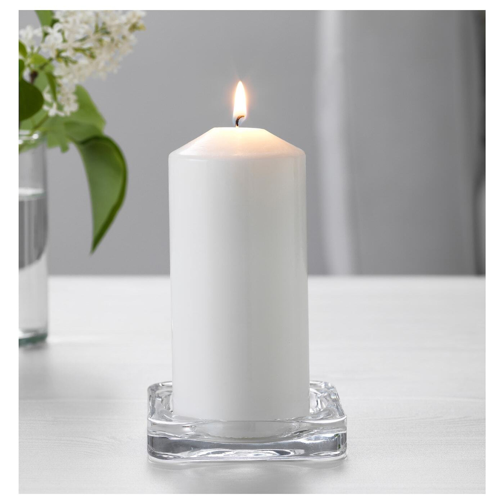 IKEA GLASIG  (ИКЕА ГЛАСИГ)  -  Подсвечник, прозрачное стекло, 10x10 см
