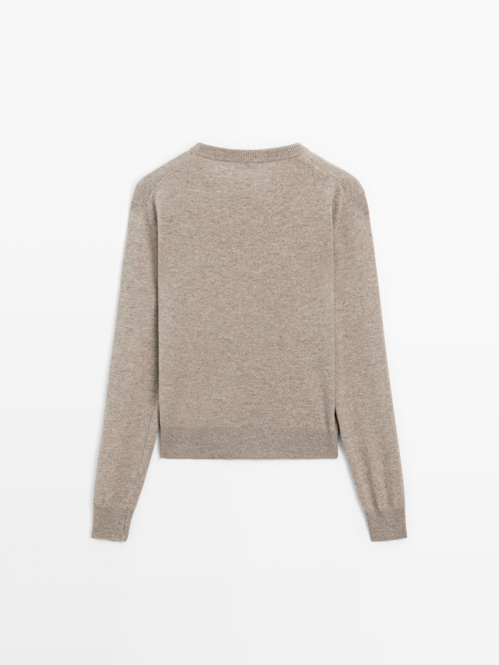 Massimo Dutti Свитер из смесовой шерсти с круглым вырезом, норка